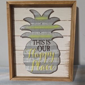 Pineapple Wall Art with Inspirational Quote